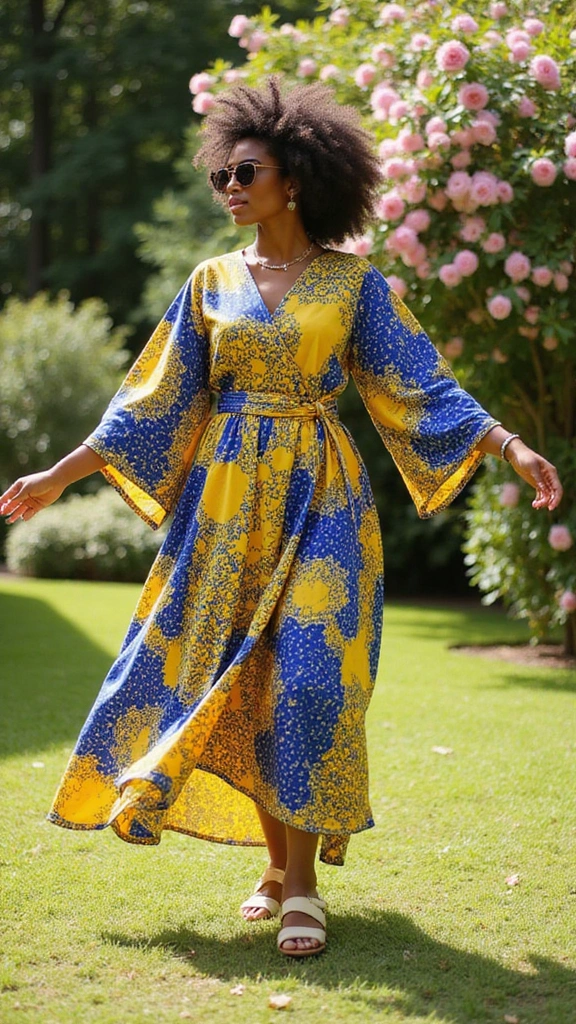 Snatched in Ankara: Top African Print Styles That Celebrate Your Hourglass Silhouette - 15. Vibrant Kimono Dresses