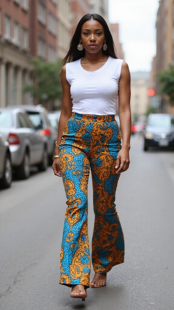 Snatched in Ankara: Top African Print Styles That Celebrate Your Hourglass Silhouette - 17. Flared Trousers