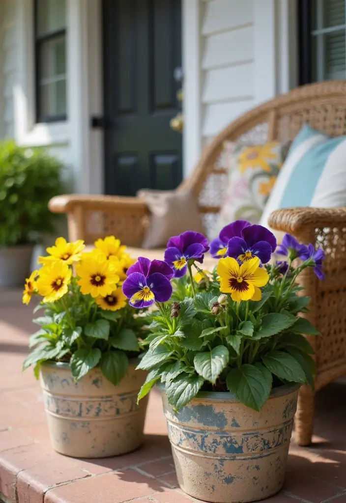 20 Stunning Plants for Your Front Porch That Are Stylish and Low-Maintenance (You’ll Love #11!) - 6. Pansies