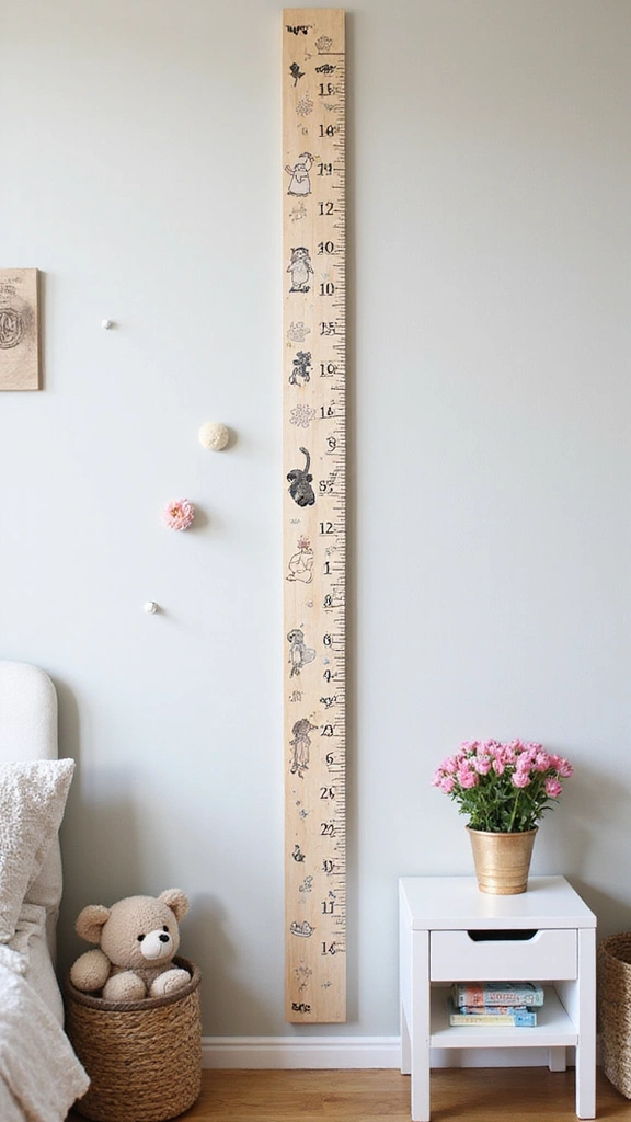 25 Kids' Room Decor Ideas That'll Grow with Your Child (They’ll Thank You for #8!) - 8. Growth Chart Wall
