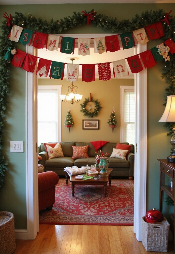 30 Handmade Christmas Decorations That Will Make Your Holiday Magical! - 28. Holiday-themed T-shirt Banners