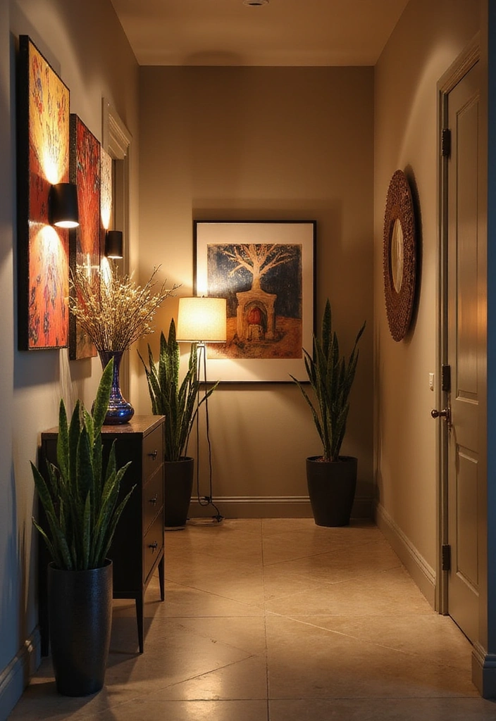 Illuminate Your Entry: The Ultimate Guide to Front Door Lighting That Blends Style and Function! - 19. Decorative Wall Art Lighting: Art Meets Function
