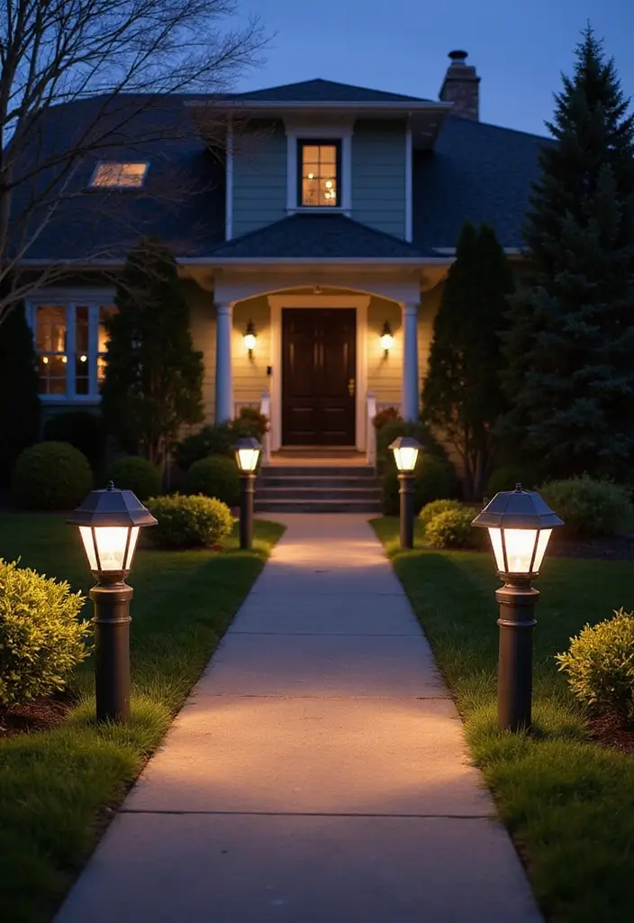 Illuminate Your Entry: The Ultimate Guide to Front Door Lighting That Blends Style and Function! - 8. Decorative Post Lights: Stylish and Functional