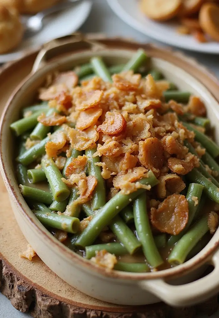 10 Thanksgiving Side Dishes That Might Outshine the Turkey - 2. Green Bean Casserole with Crispy Onions