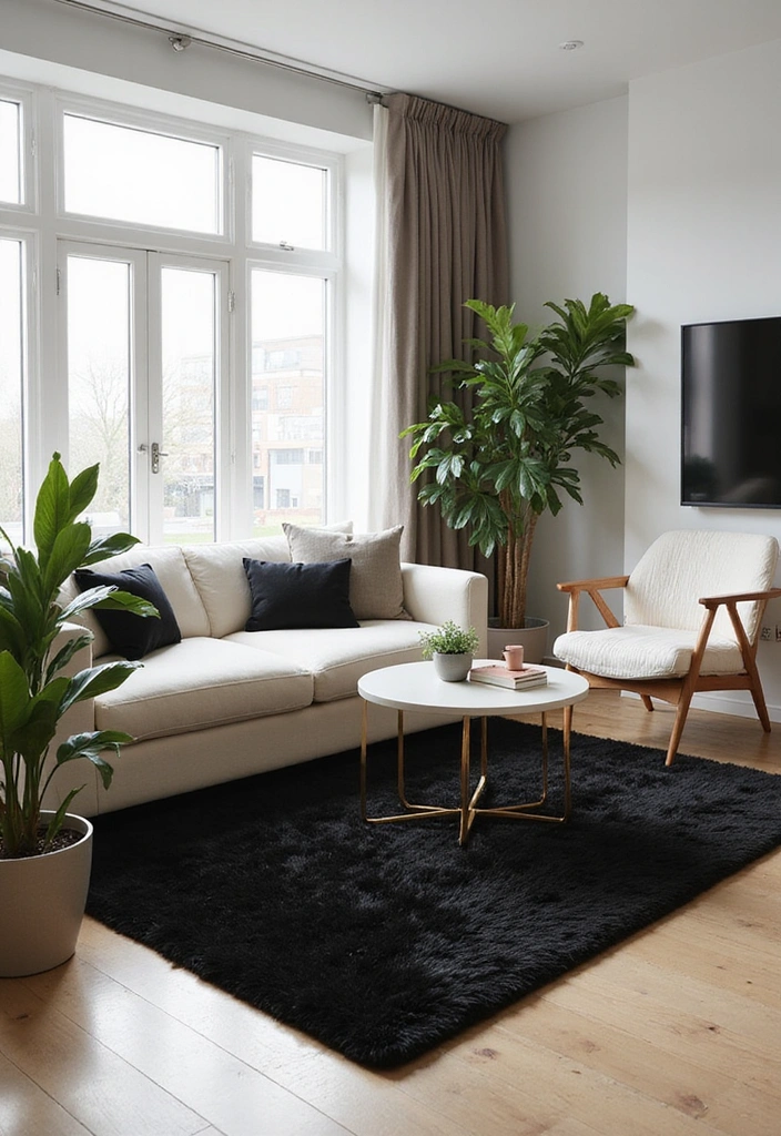 15 Stunning Rug Colors That Perfectly Match Your Walls (You Won't Believe #7!) - 10. Elegant Black for Timeless Sophistication