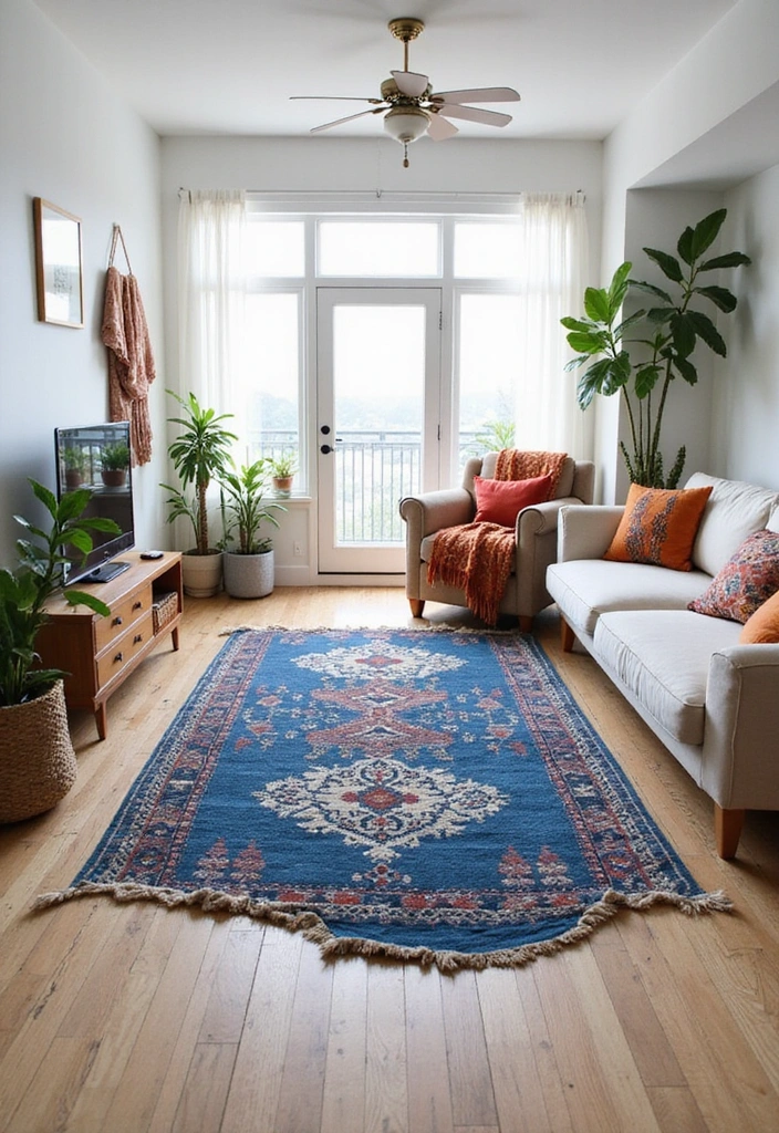 15 Stunning Rug Colors That Perfectly Match Your Walls (You Won't Believe #7!) - 15. Vibrant Indigo for a Boho Twist