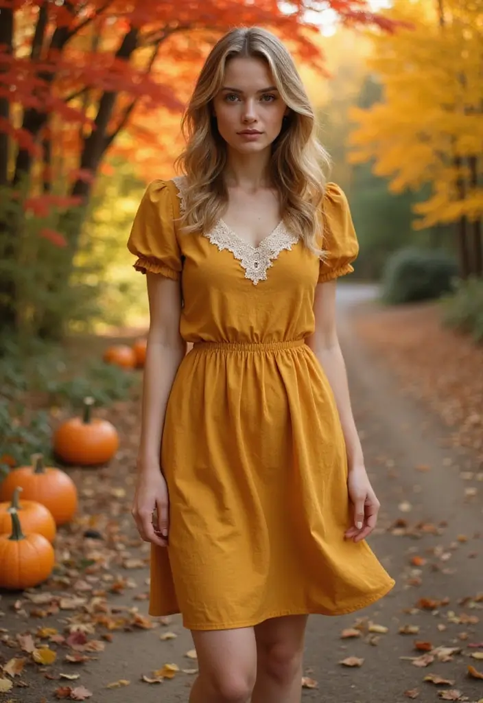15 Stylish Fall Outfits Perfect for Thanksgiving Gatherings! - 12. Vintage Inspired A-Line Dress