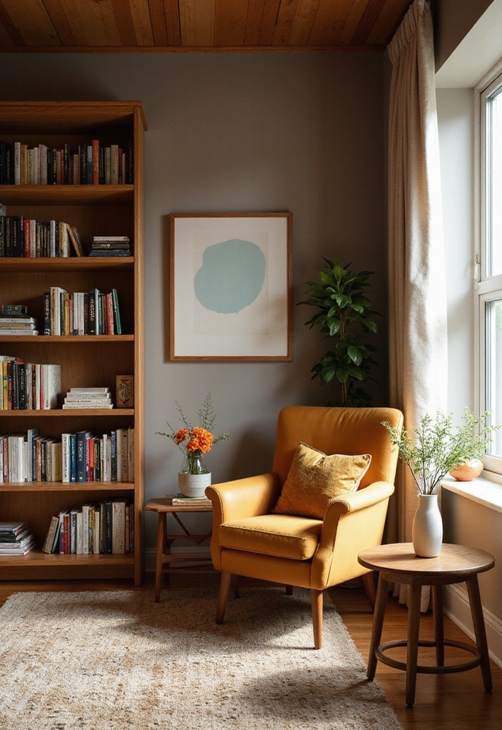 18 Stunning Colorful Mid Century Modern Living Room Designs That Will WOW Your Guests! - 16. Cozy Nooks