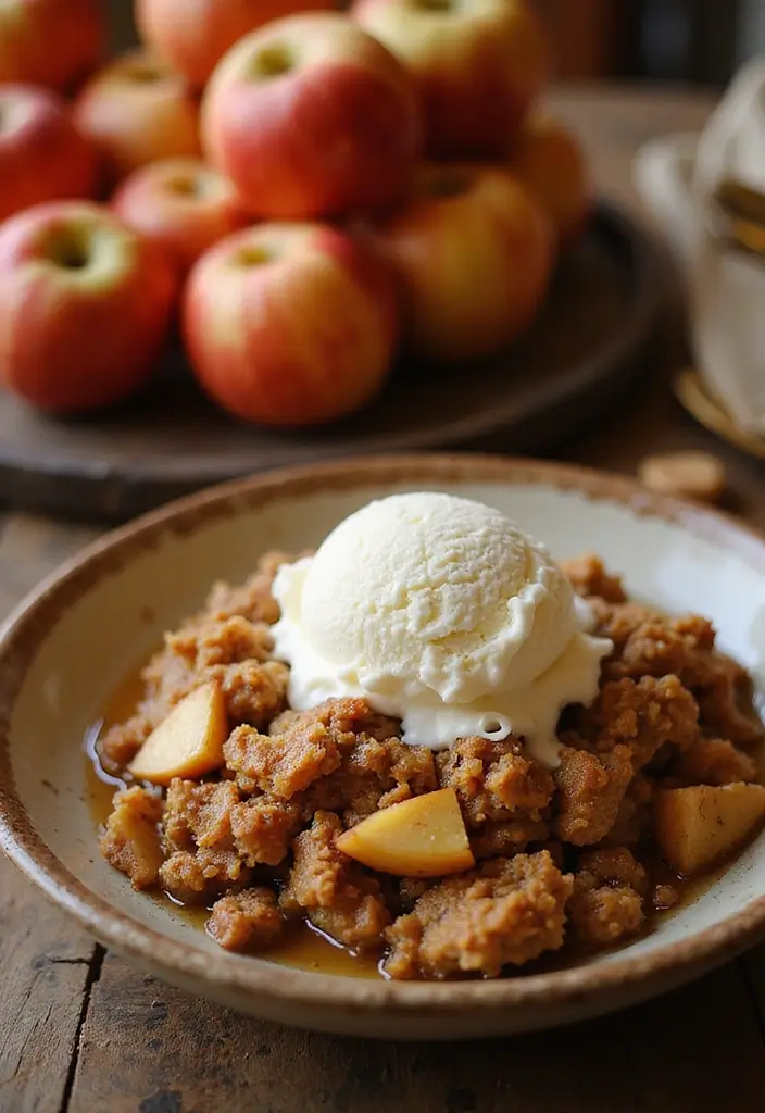 How to Wow Your Guests with 10 Delicious Thanksgiving Recipes - 10. Apple Crisp with Vanilla Ice Cream