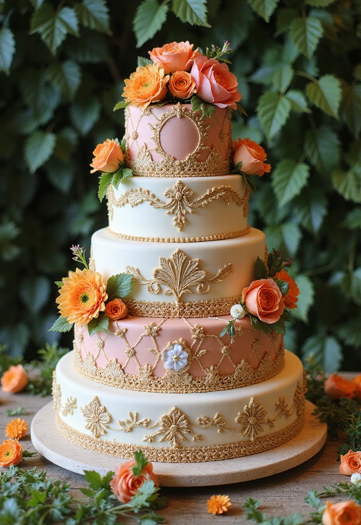 14 Jaw-Dropping Wedding Cake Designs That Will Steal the Show (#6 Is a Must-See!) - 12. Tiered Extravaganza