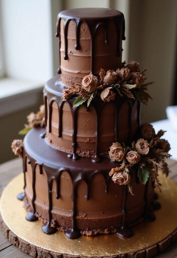 14 Jaw-Dropping Wedding Cake Designs That Will Steal the Show (#6 Is a Must-See!) - 14. Chocolate Lovers’ Delight