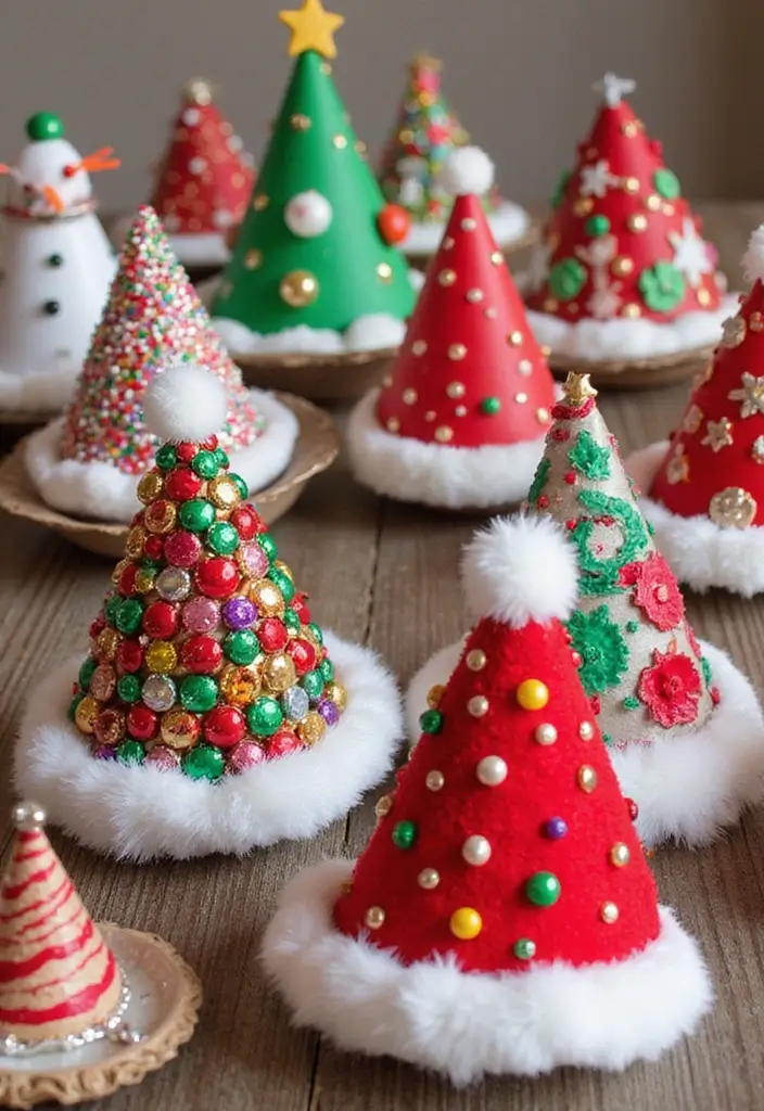 15 Simple and Fun Christmas Crafts for Kids That Will Spark Their Creativity! - 14. Christmas Hat Decorations