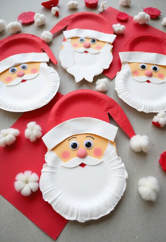 15 Simple and Fun Christmas Crafts for Kids That Will Spark Their Creativity! - 2. Paper Plate Santa