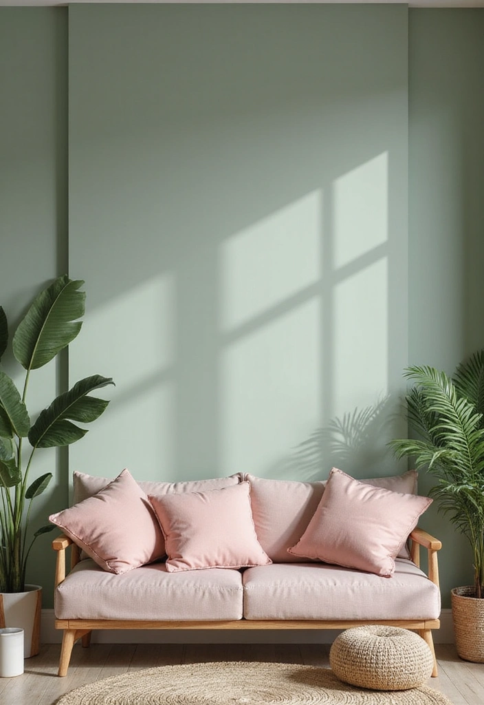 18 Stunning Color Combinations for Living Room Decor That Will Blow Your Mind! - 2. Soft Sage Green and Blush Pink