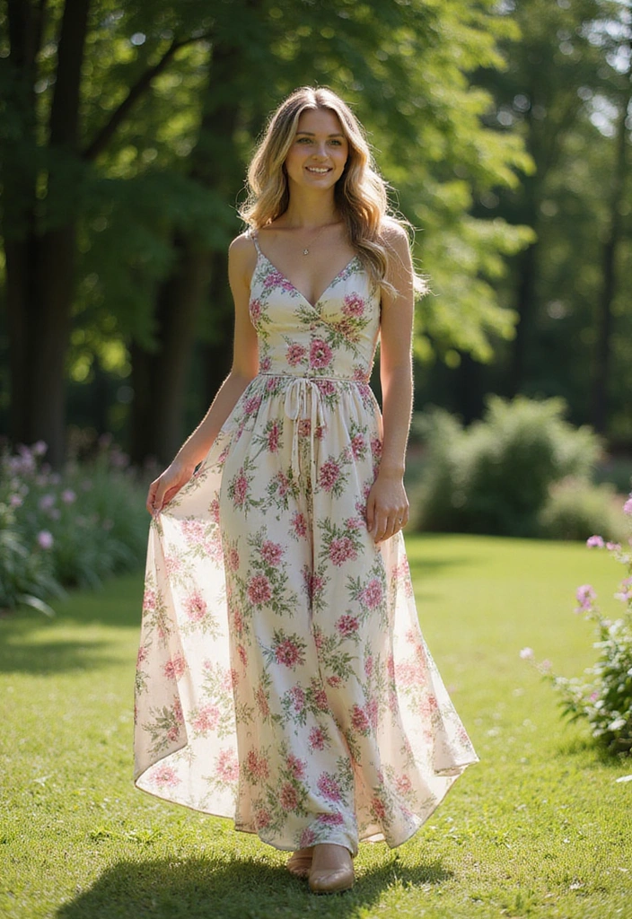 19 Casual Women's Fashion Outfits That Are Perfect for Any Weekend Adventure! - 4. Playful Maxi Dresses for a Carefree Day