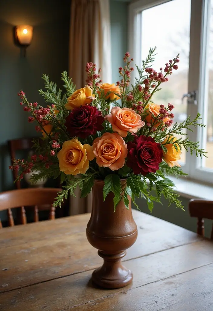 19 Cozy Holiday Home Decor Ideas That Will Make You Want to Snuggle Up! (Idea #7 Is Pure Magic!) - 14. Seasonal Flower Arrangements