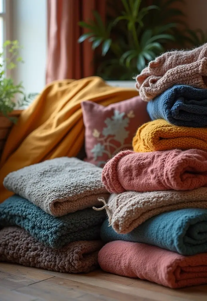 19 Cozy Holiday Home Decor Ideas That Will Make You Want to Snuggle Up! (Idea #7 Is Pure Magic!) - 2. Snuggly Blankets and Throws