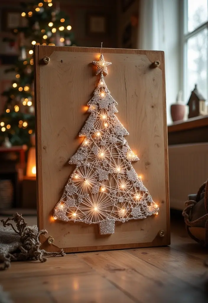 19 Cozy Holiday Home Decor Ideas That Will Make You Want to Snuggle Up! (Idea #7 Is Pure Magic!) - 7. Magical String Art