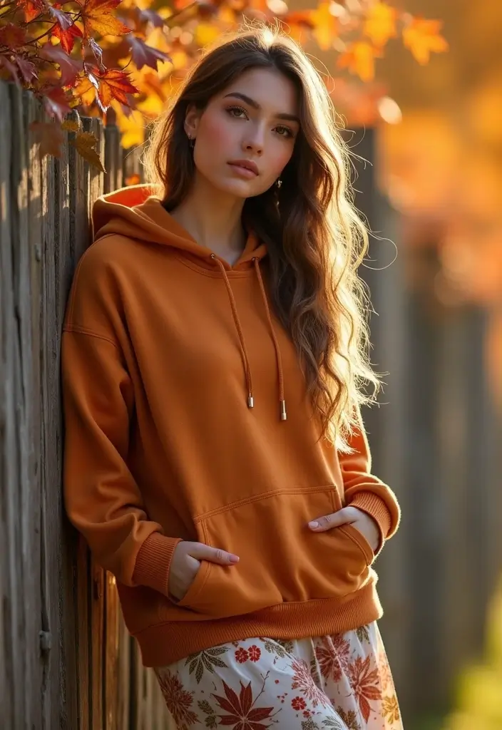 21 Trendy and Cozy Thanksgiving Outfit Inspirations You’ll Adore! - 14. Casual Hoodie Over a Midi Dress