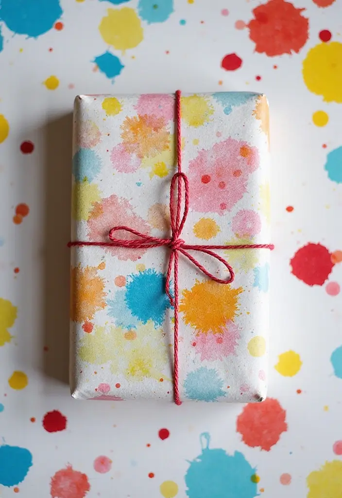 22 Creative Gift Wrapping Ideas That Will Wow Everyone (Your Presents Will Steal the Show!) - 19. Artful Wrap with Paint Dabs