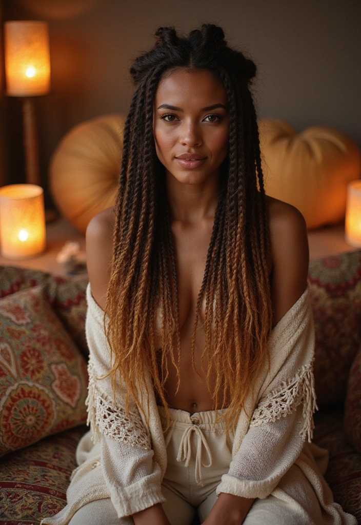 26 Stunning Boho Braids for Long Hair That Will Turn Heads Everywhere! - 26. Ombre Boho Braids
