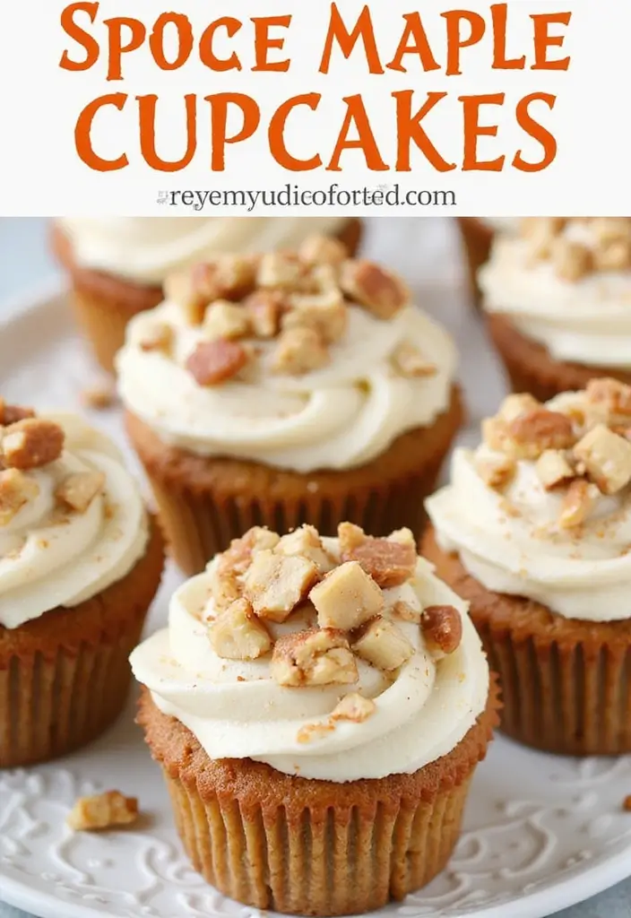 Discover 20 Thanksgiving Cupcake Ideas That Are Almost Too Cute to Eat! - 11. Spiced Maple & Nut Cupcakes