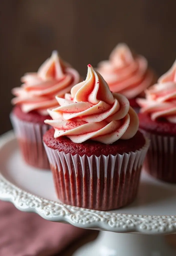 Discover 20 Thanksgiving Cupcake Ideas That Are Almost Too Cute to Eat! - 16. Red Velvet Cupcakes with Cream Cheese Frosting