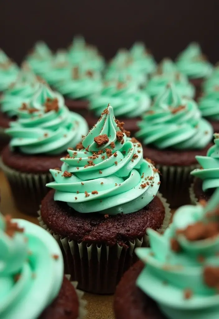 Discover 20 Thanksgiving Cupcake Ideas That Are Almost Too Cute to Eat! - 19. Chocolate Mint Cupcakes