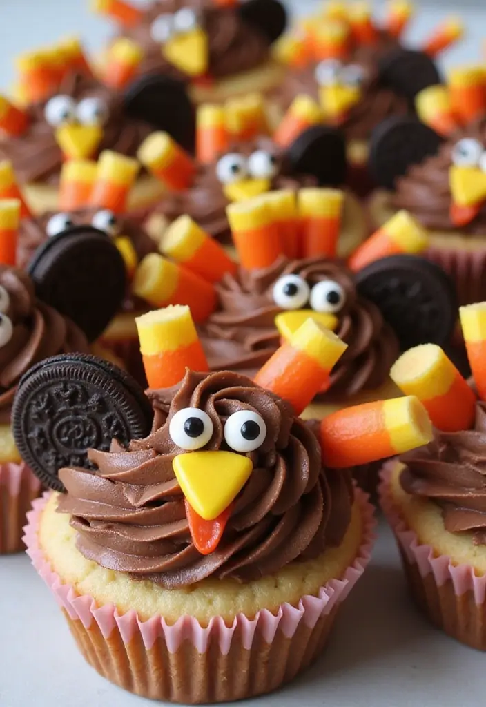 Discover 20 Thanksgiving Cupcake Ideas That Are Almost Too Cute to Eat! - 2. Turkey Cupcakes
