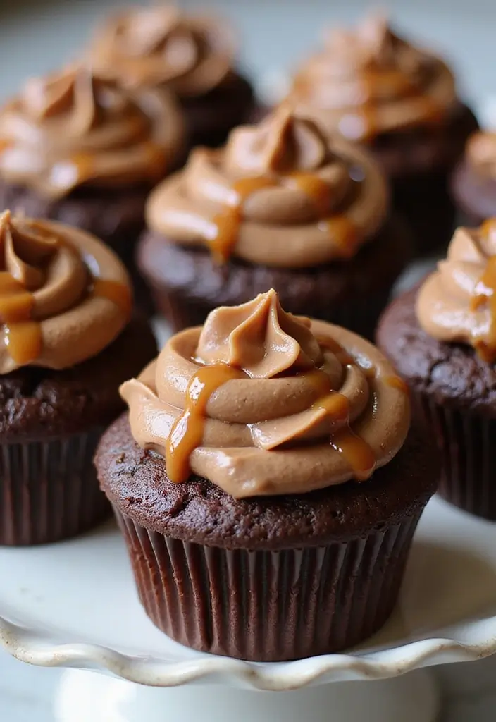 Discover 20 Thanksgiving Cupcake Ideas That Are Almost Too Cute to Eat! - 7. Chocolate Caramel Cupcakes