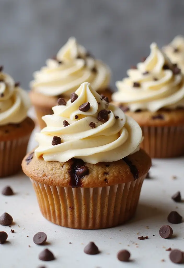 Discover 20 Thanksgiving Cupcake Ideas That Are Almost Too Cute to Eat! - 9. Chocolate Chip Cookie Cupcakes