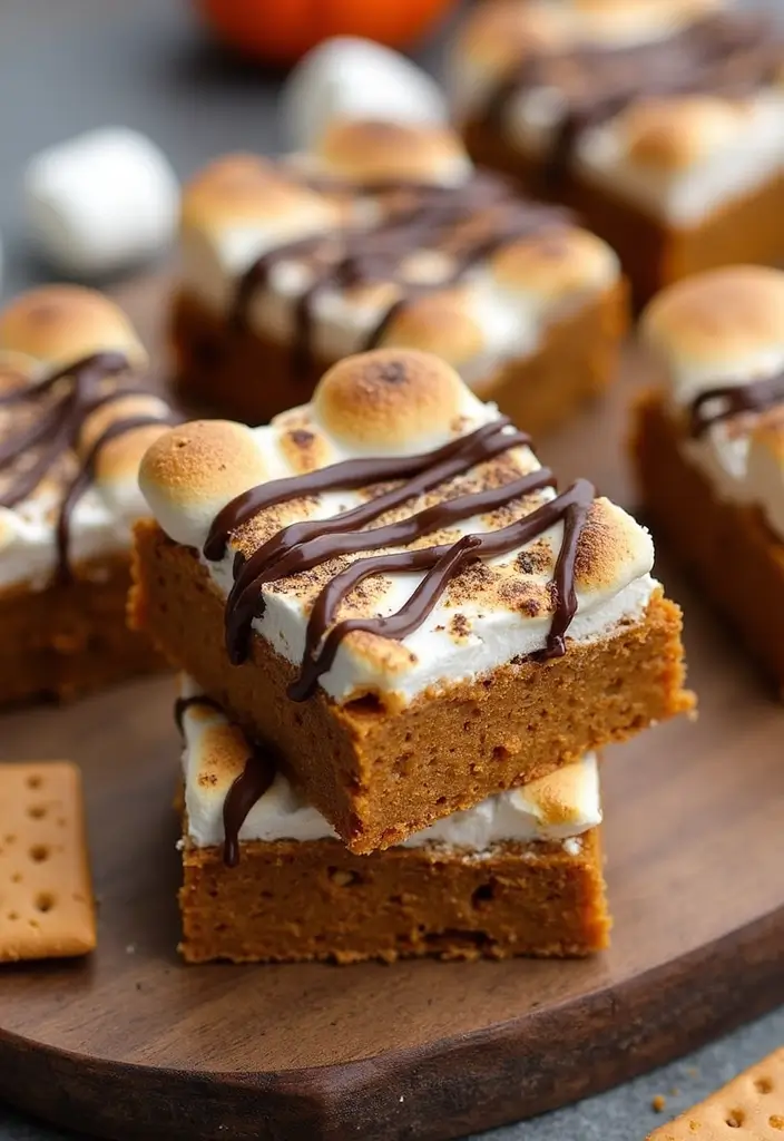 10 Pumpkin Dessert Recipes That Are Better Than Pie - 10. Pumpkin S'mores Bars