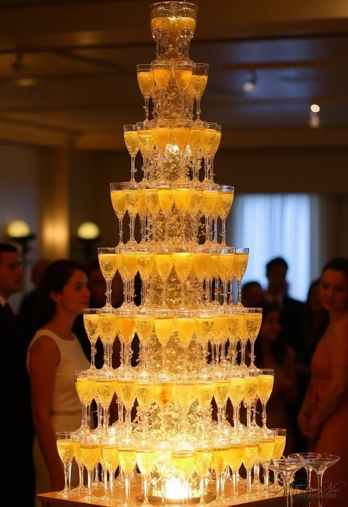 26 New Year's Eve Party Ideas That Will Make You the Host of the Year! (You Won't Believe #5!) - 16. Champagne Tower