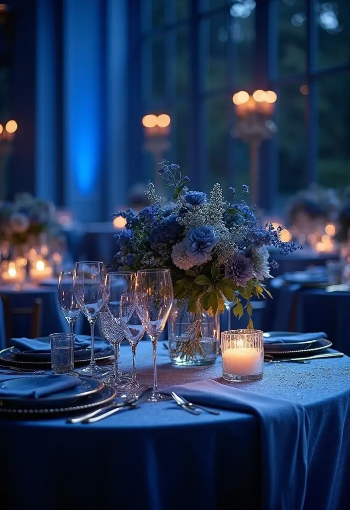 32 Gorgeous Fall Wedding Colors for Your Special Day! - 19. Midnight Blue and Silver