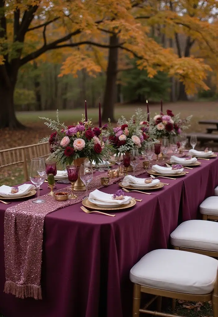 32 Gorgeous Fall Wedding Colors for Your Special Day! - 4. Plum and Gold