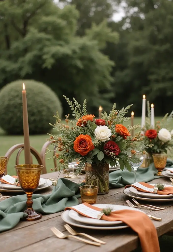 32 Gorgeous Fall Wedding Colors for Your Special Day! - 8. Olive Green and Rust