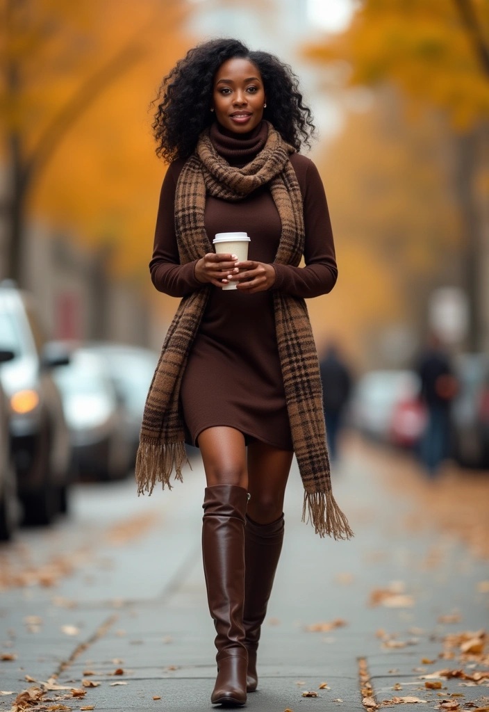 40 Stylish Outfits for Black Women This Fall That You’ll Absolutely Love! - 19. Chic in Chocolate Layers