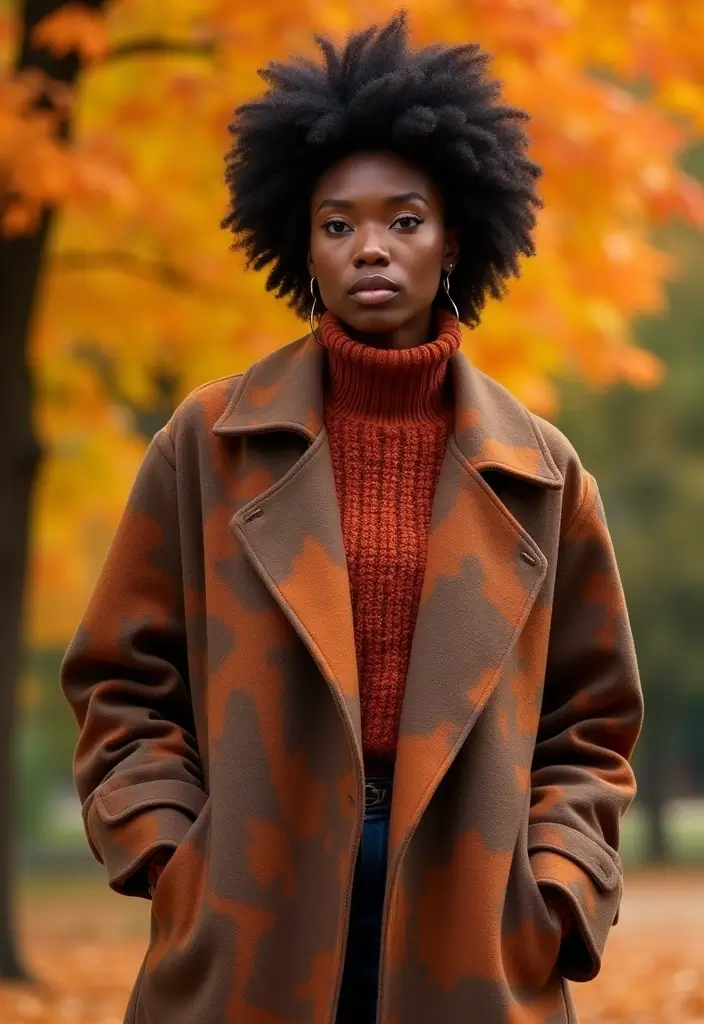 40 Stylish Outfits for Black Women This Fall That You’ll Absolutely Love! - 3. Layered Turtlenecks with Statement Coats