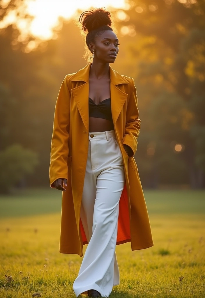 40 Stylish Outfits for Black Women This Fall That You’ll Absolutely Love! - 30. Golden Hour Goddess