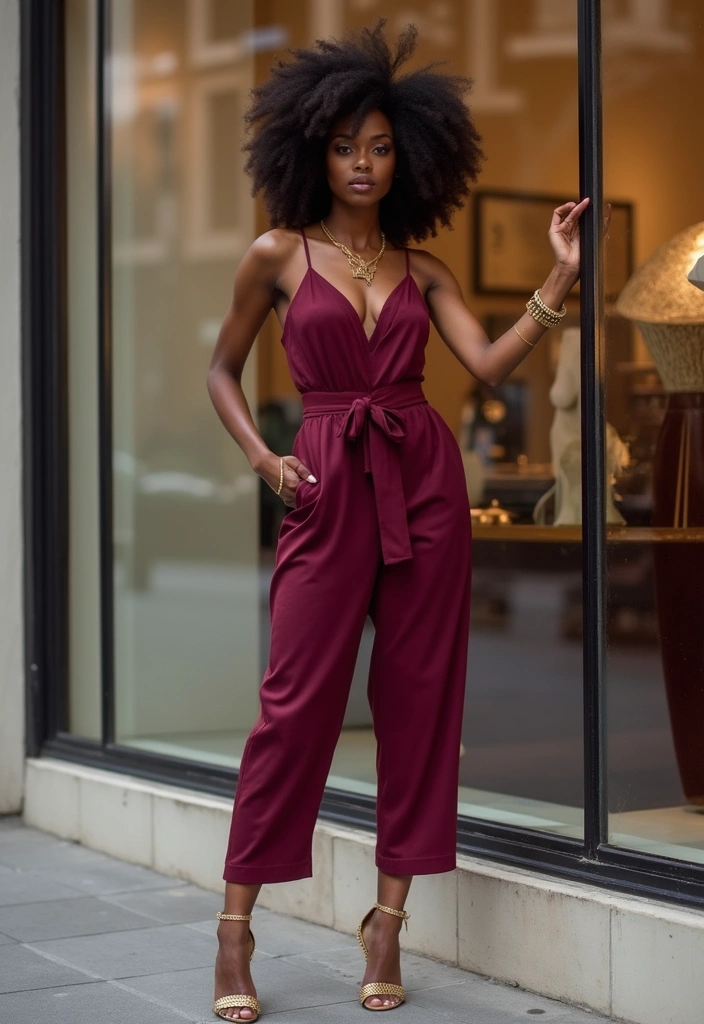 40 Stylish Outfits for Black Women This Fall That You’ll Absolutely Love! - 31. Burgundy Brilliance