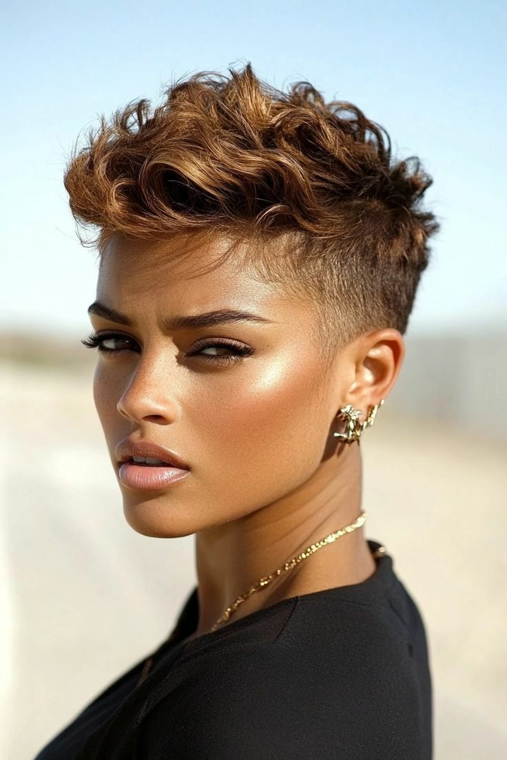 20 Stunning Natural Hair Cuts for Black Women That Will Turn Heads! - Bold Undercut with Curls
