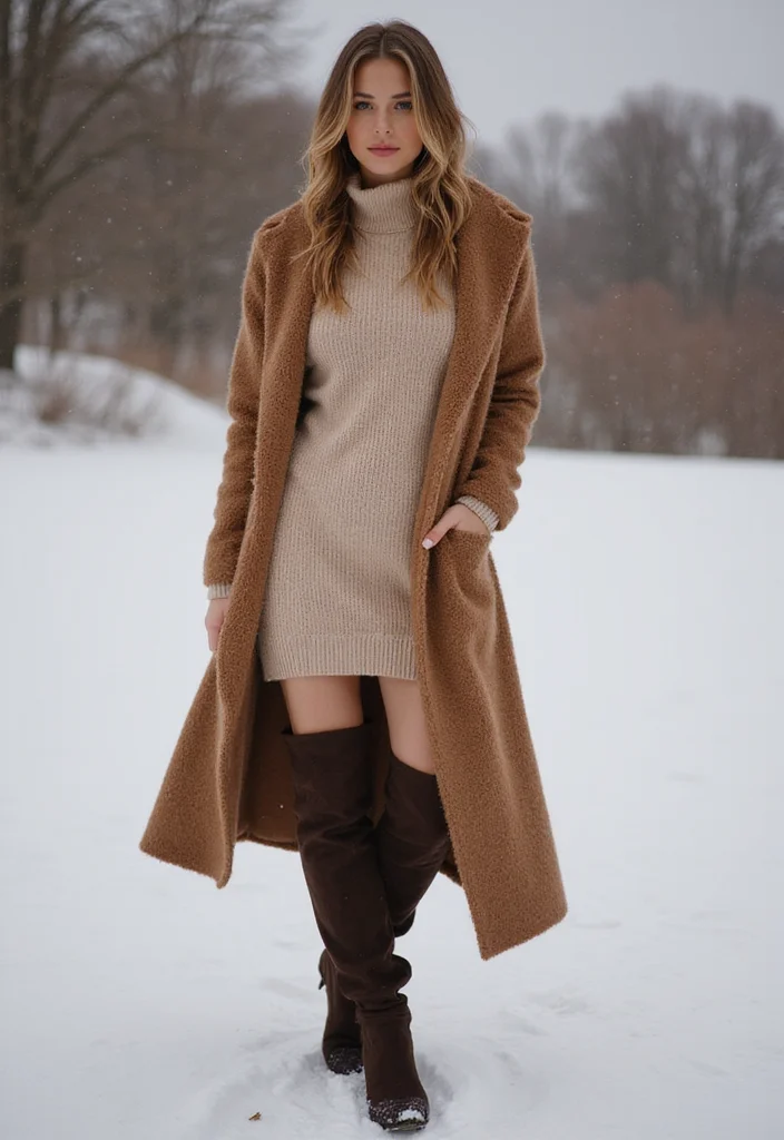 40 Stylish Winter Outfits You'll Fall in Love With (Wait Until You See #17!) - 4. Cozy Knit Dresses