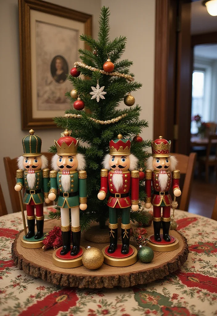 50 Stunning Christmas Centerpiece Ideas You Can Create This Holiday Season! - 19. Charming Nutcracker Display