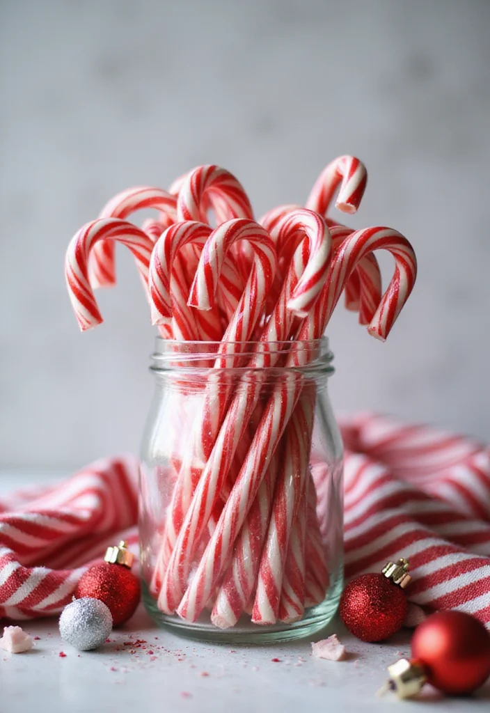 50 Stunning Christmas Centerpiece Ideas You Can Create This Holiday Season! - 2. Whimsical Candy Cane Delight