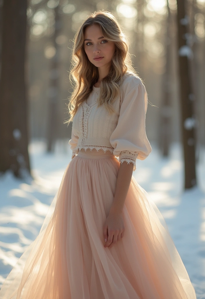 Unleash Your Inner Fashionista with These 35 Glam Christmas Work Party Outfit Ideas! - 24. Elegant Tulle Skirt