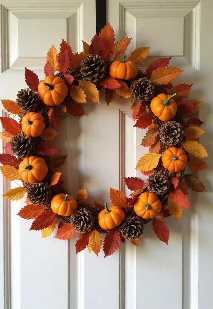 10 Effortless Fall Decorating Hacks That'll Transform Your Home in Minutes! - 4. Craft Your Own Fall Wreath