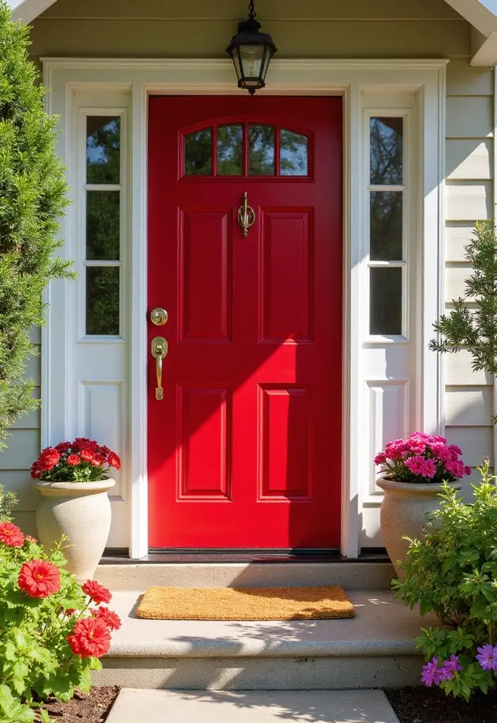 17 Eye-Catching Door Colors That Will Make Your Neighbors Green with Envy! - 1. Bold Red: The Classic Statement