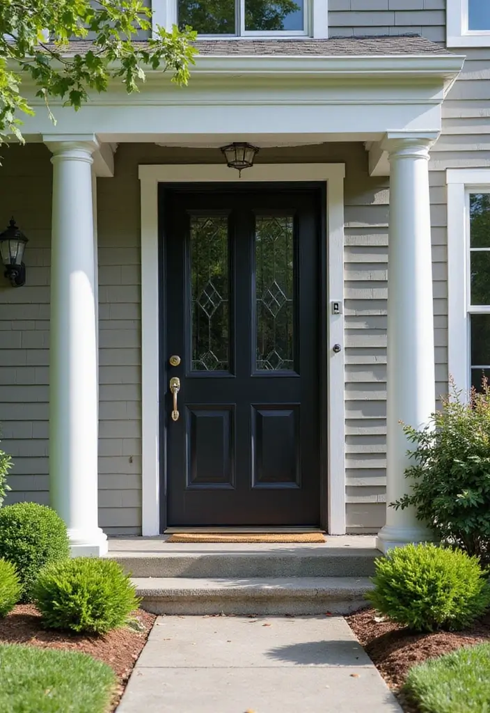 17 Eye-Catching Door Colors That Will Make Your Neighbors Green with Envy! - 4. Elegant Black: A Timeless Choice