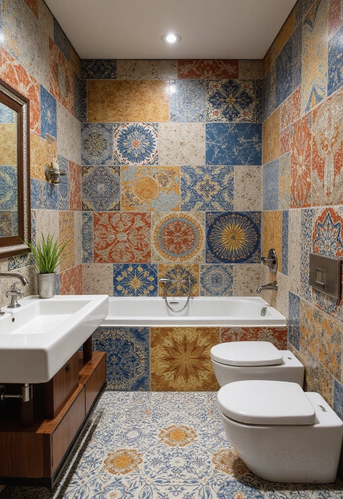 18 Stunning Bathroom Makeovers Under $500 (You Won't Believe #12!) - 10. Unique Tile Patterns