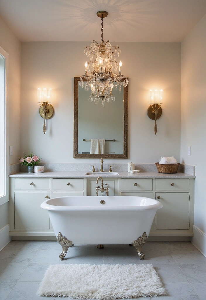 18 Stunning Bathroom Makeovers Under $500 (You Won't Believe #12!) - 11. Statement Lighting